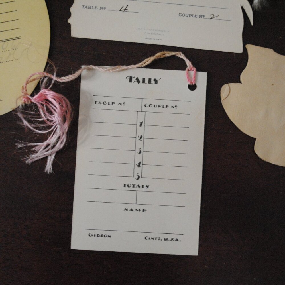 Antique Set of 4 1920s-1930s Art Deco Wedding Bridge Place Cards - Picture 9 of 14